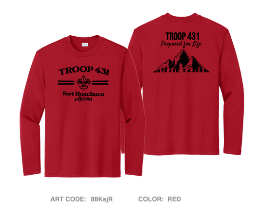 Troop 431 Hi-Tech Performance Unisex Youth LS Tee - 88KsjR