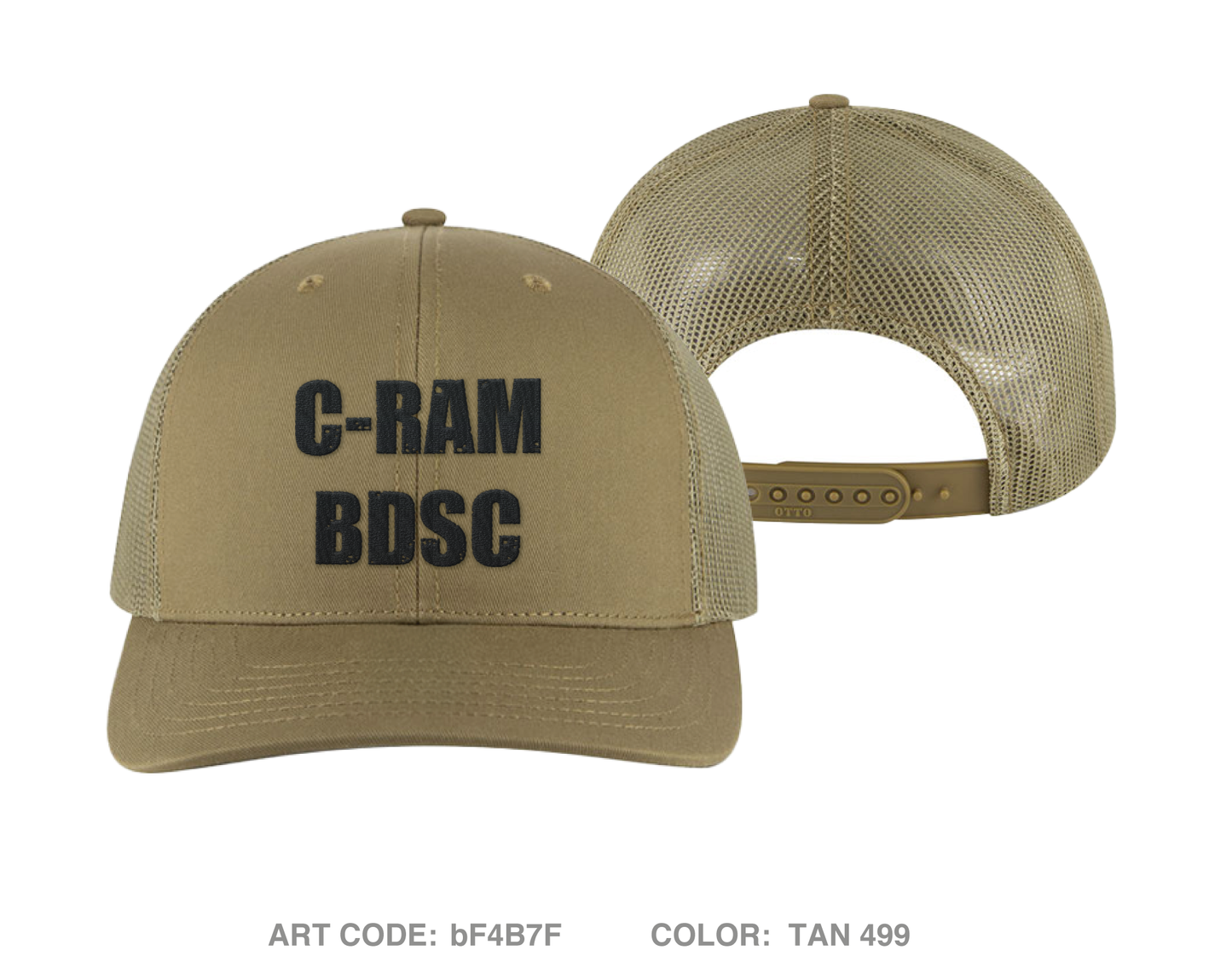2nd PLT, C BTRY 2-44 ADA Embroidered Snapback Trucker Cap - bF4B7F