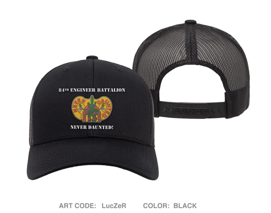 84th Engineer Battalion, 130th Engineer Brigade Embroidered Snapback Trucker Cap - LucZeR