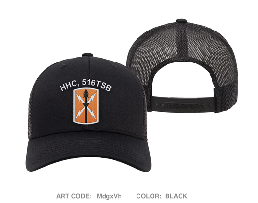 HHC, 516th Theater Signal Brigade Embroidered Snapback Trucker Cap - MdgxVh