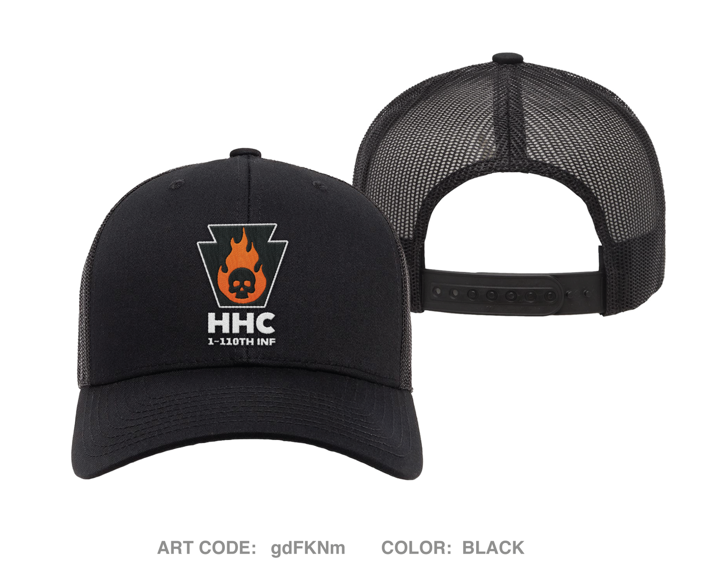 HHC/1-110 IN Embroidered Snapback Trucker Cap - gdFKNm