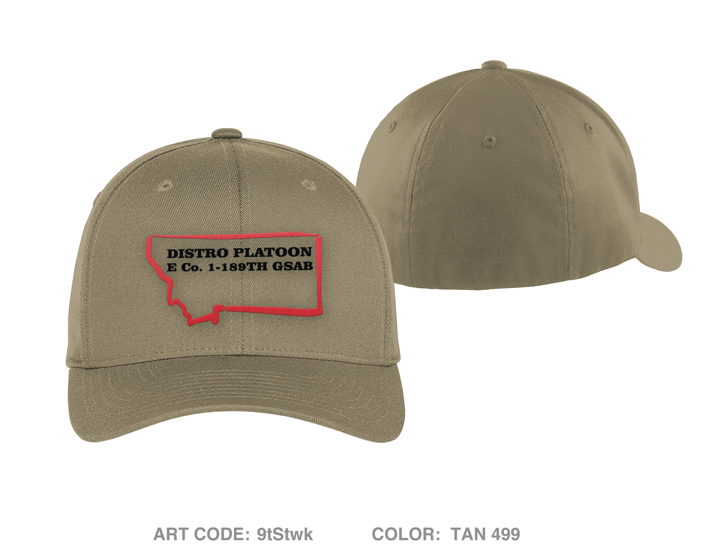 E co. 1-189th GSAB Embroidered Flexfit Cap - 9tStwk