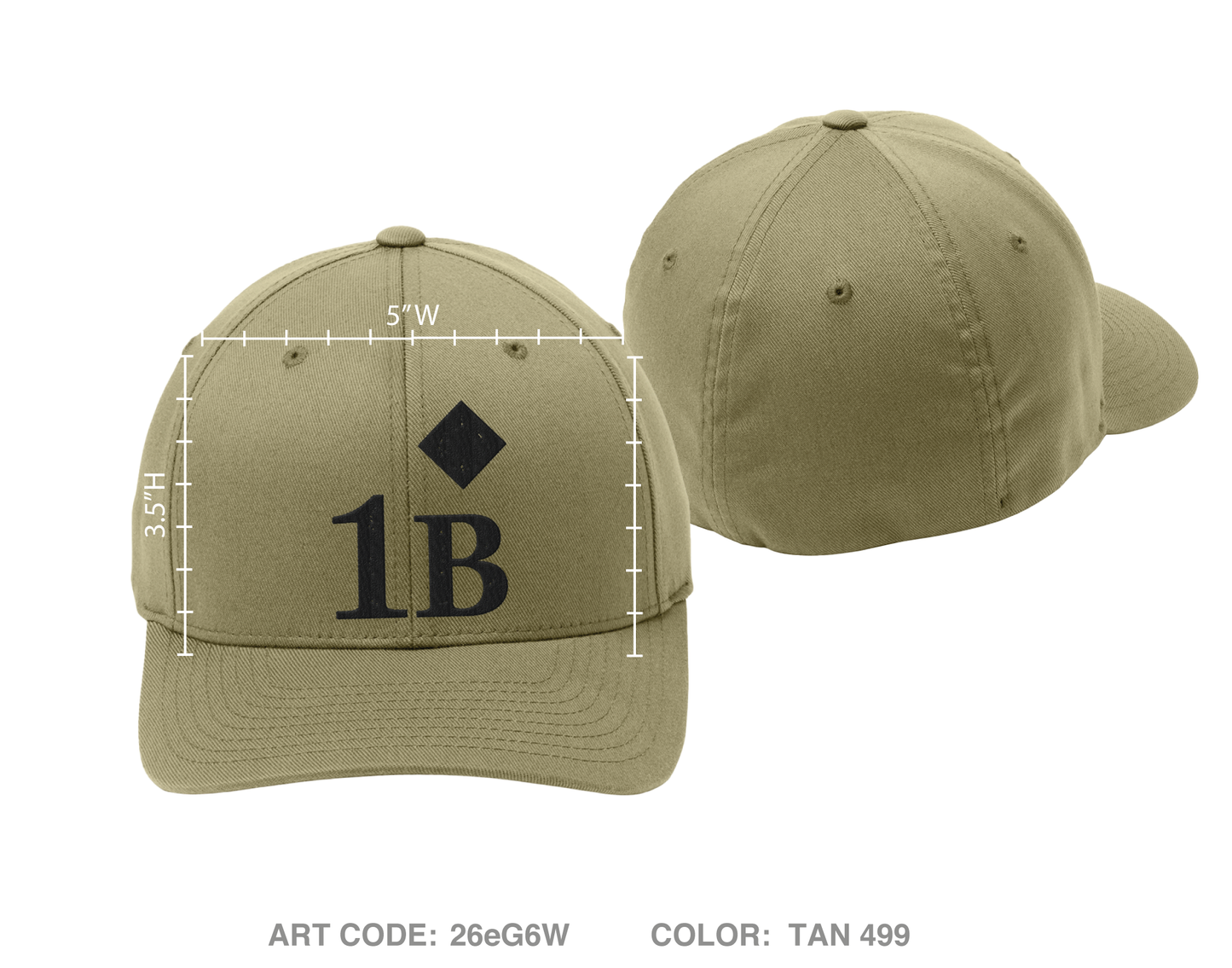 1B Embroidered Flexfit Cap - 26eG6W