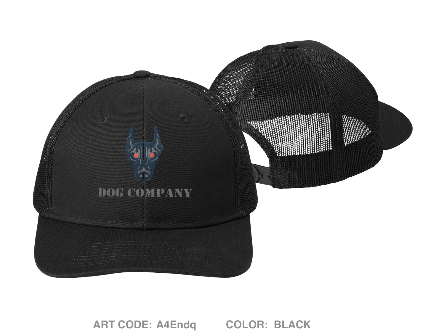 Dog Company, 1-32IN Embroidered Snapback Trucker Cap - A4Endq