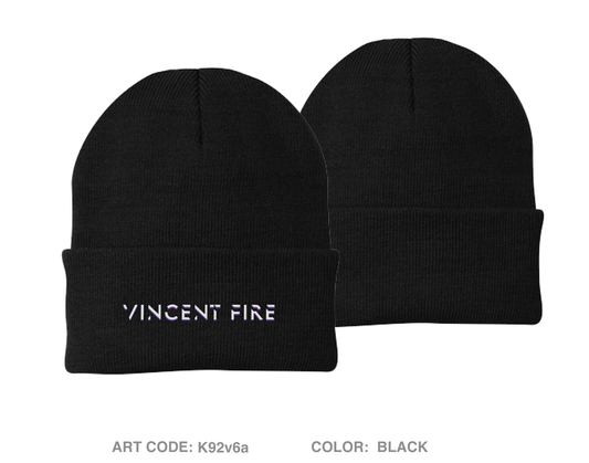 Vincent Fire Department Embroidered Knit Beanie - K92v6a
