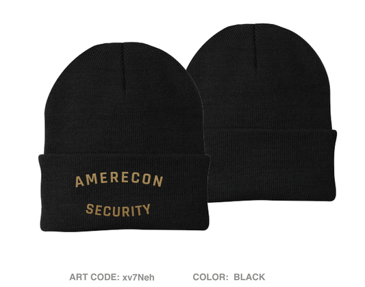 AmeRecon Security Embroidered Knit Beanie - xv7Neh