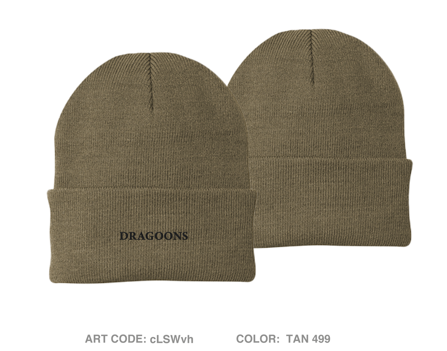 6th Squadron, 1st Cavalry Regiment Fundraising Collection Embroidered Knit Beanie - cLSWvh