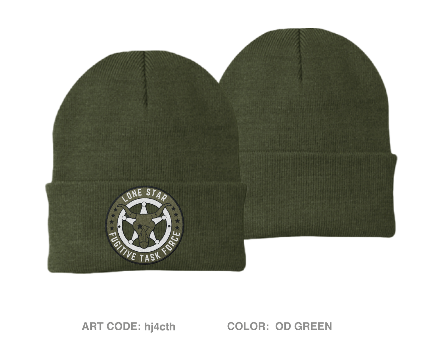 Lone Star Fugitive Task Force Embroidered Knit Beanie - hj4cth