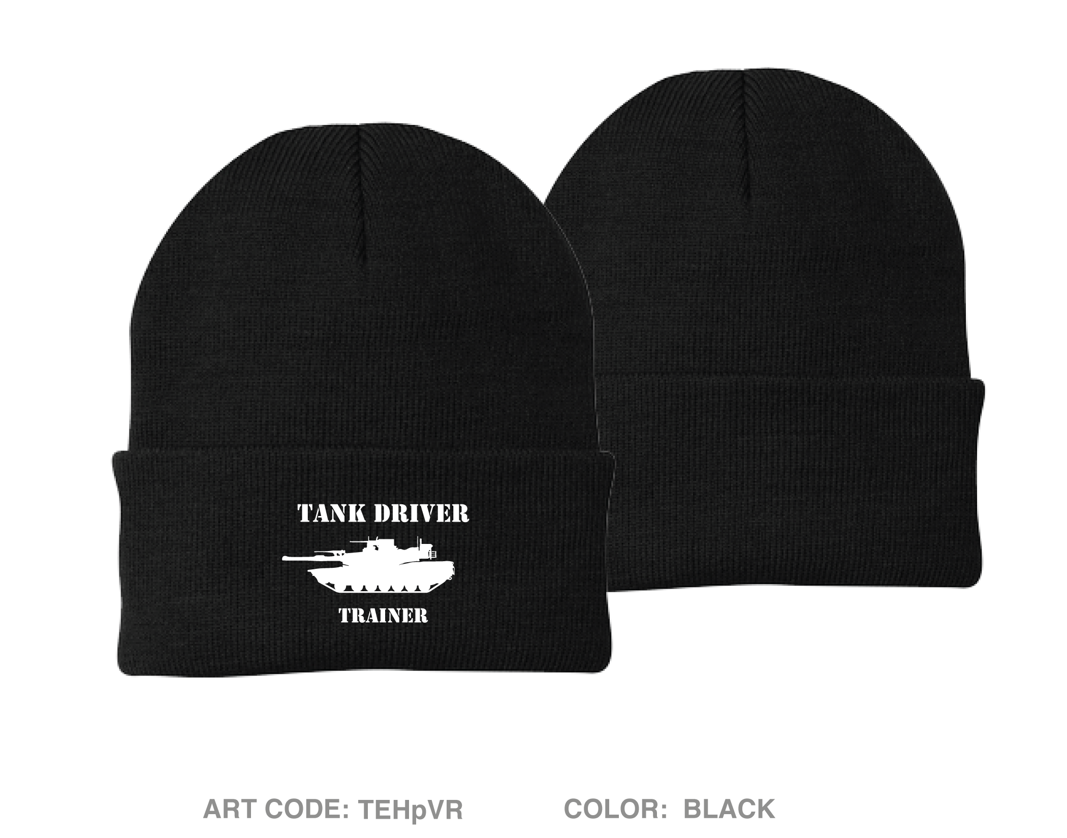 Tank Driver Trainer Embroidered Knit Beanie - TEHpVR – Emblem Athletic
