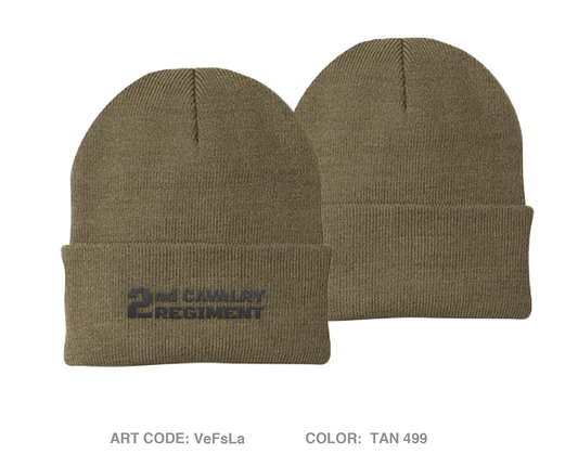 2ND Squadron 2nd CAV Embroidered Knit Beanie - VeFsLa