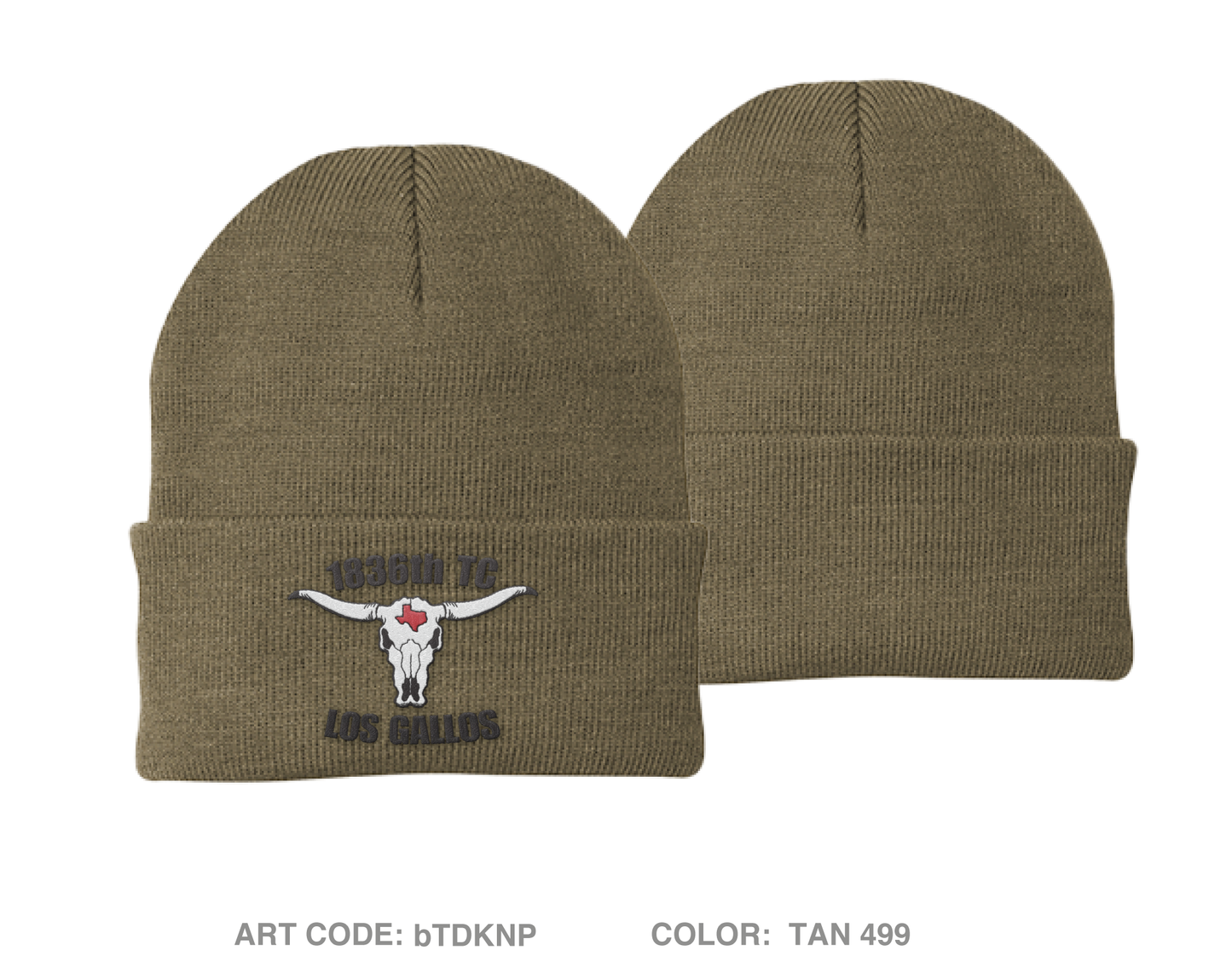 4th Plt 1836th Combat HET Co Embroidered Knit Beanie - bTDKNP