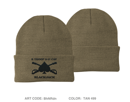 Bravo Troop, 3-17 ACS, 3CAB Embroidered Knit Beanie - BhNRdn