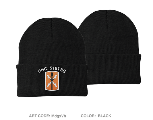 HHC, 516th Theater Signal Brigade Embroidered Knit Beanie - MdgxVh