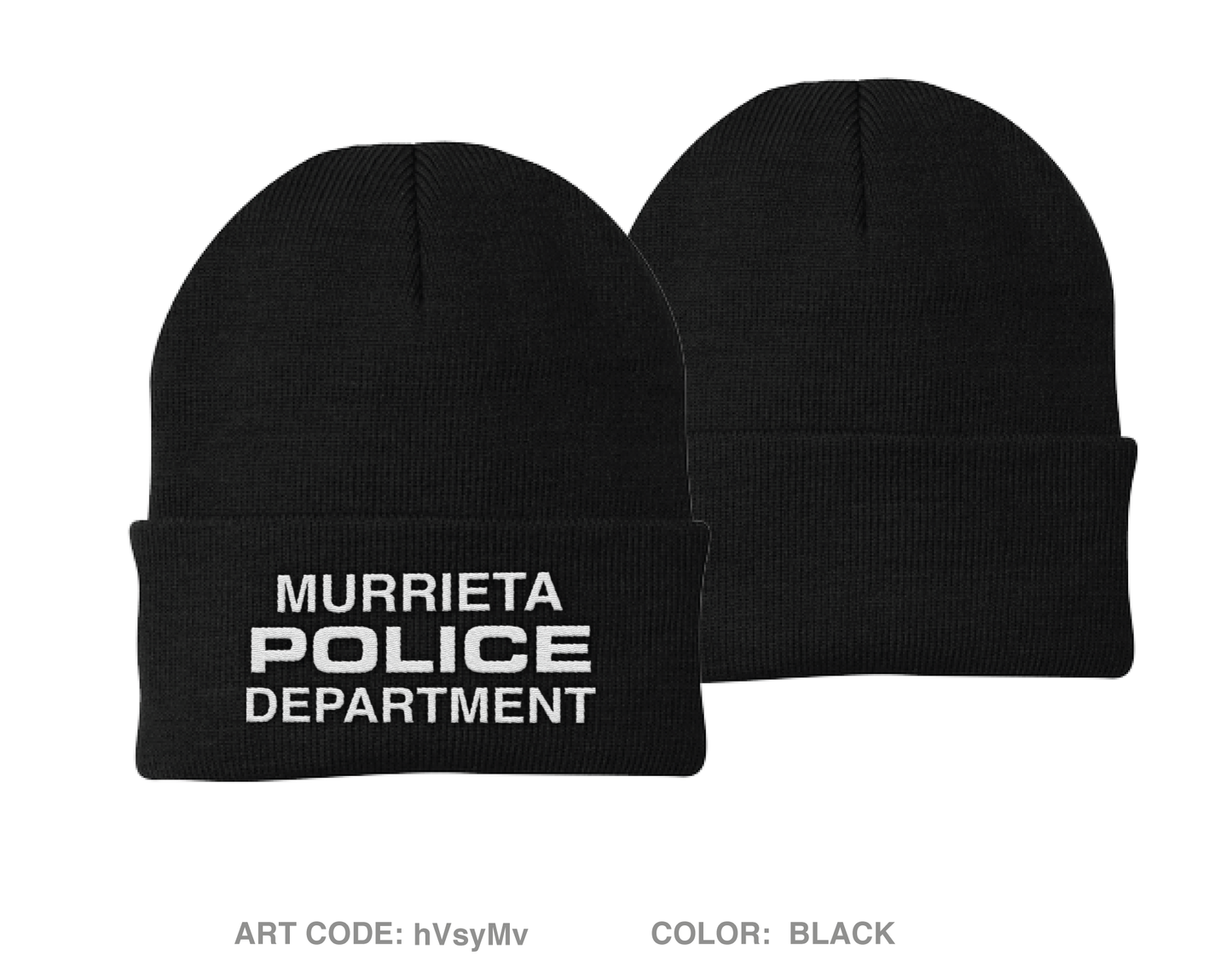 Murrieta Police Department Evidence Embroidered Knit Beanie - hVsyMv