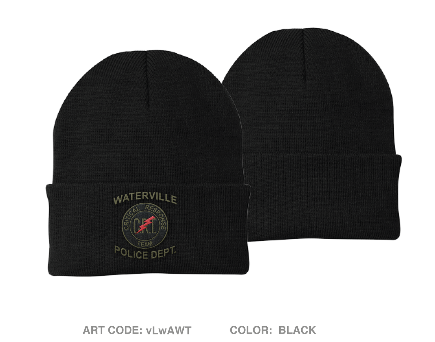 Waterville police Embroidered Knit Beanie - vLwAWT