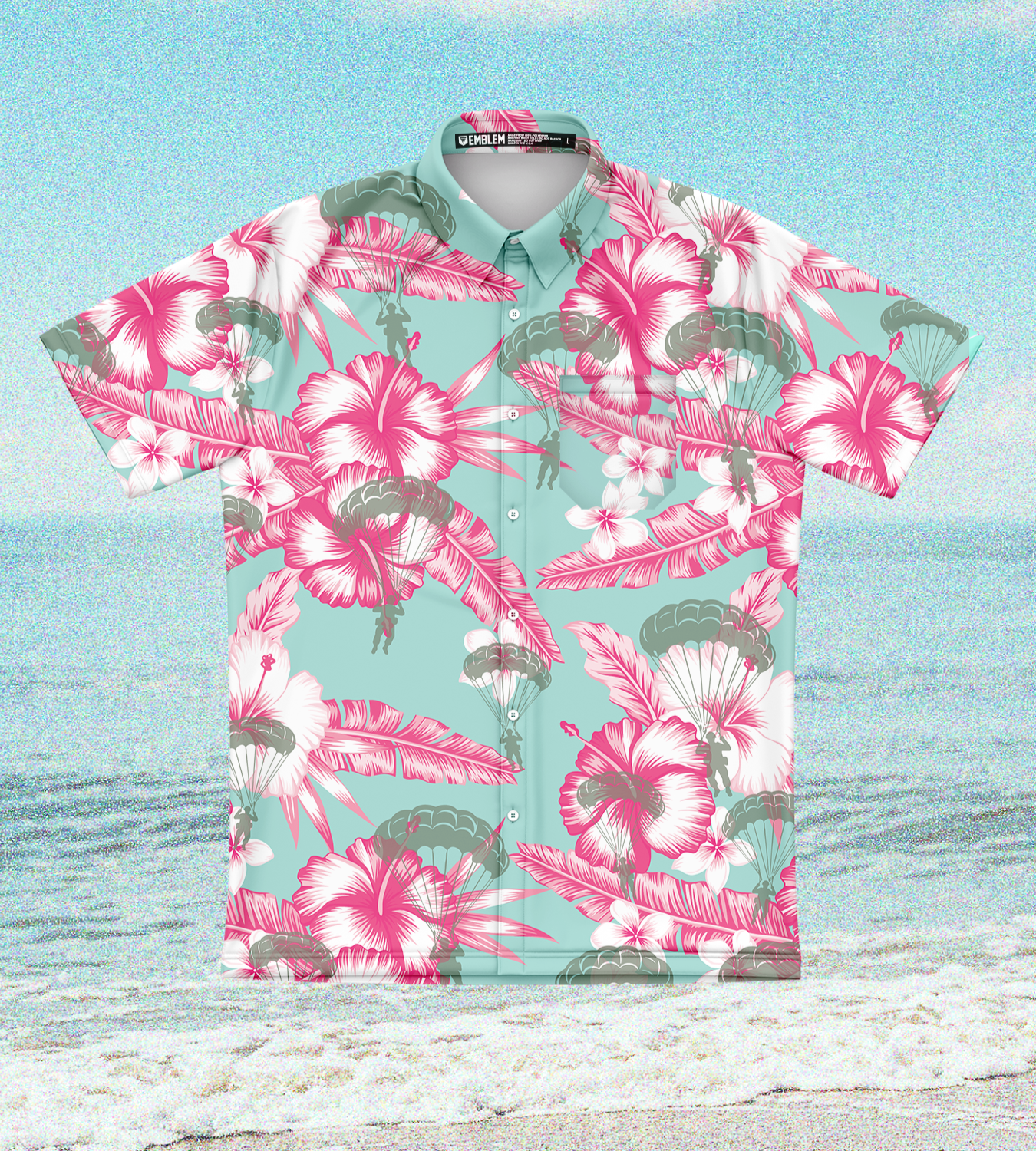 Emblem Party Series Core Men's SS Performance Party Shirt - Pink Paratroopers