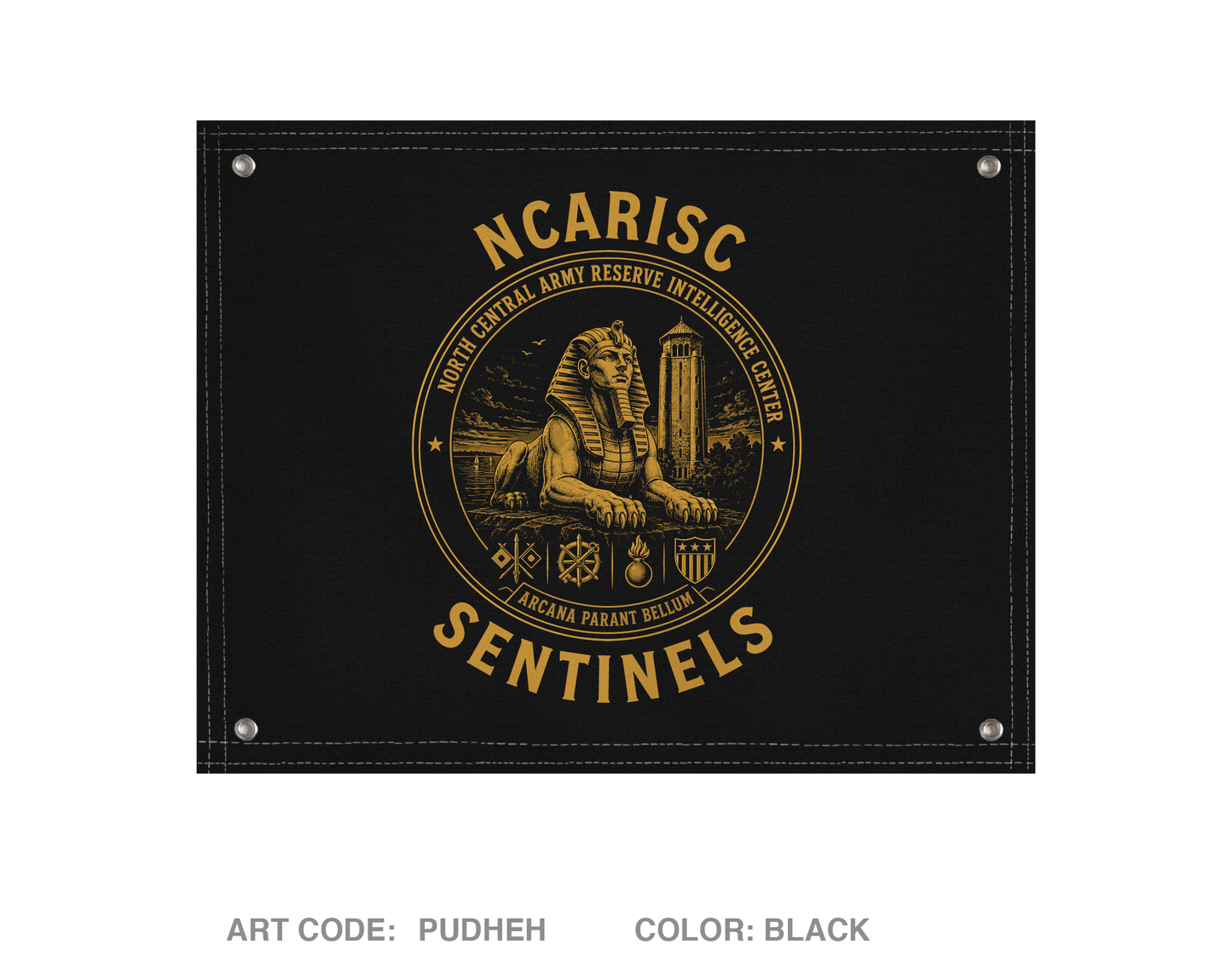 North Central Army Reserve Intelligence Support Center (NCARISC) Fundraising Collection Banner Flag - PUDHEH
