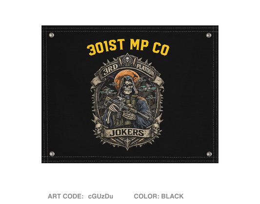 301st MP CO / 3rd PLATOON JOKERS Banner Flag - cGUzDu