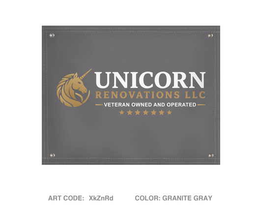 Unicorn Renovations LLC Banner Flag - XkZnRd