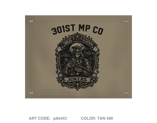 301st MP CO / 3rd PLATOON JOKERS Banner Flag - pAk4Ct