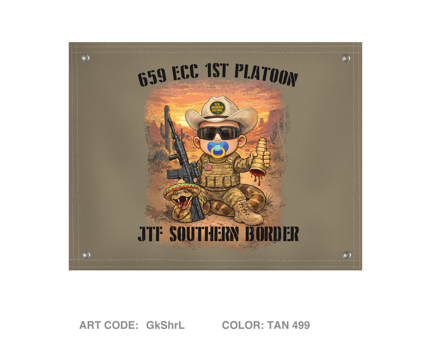 659 ECC, 1st Platoon Banner Flag - GkShrL