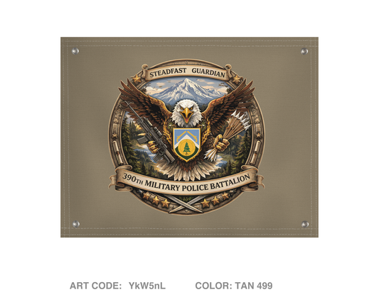 390th MP BN HHD Banner Flag - YkW5nL