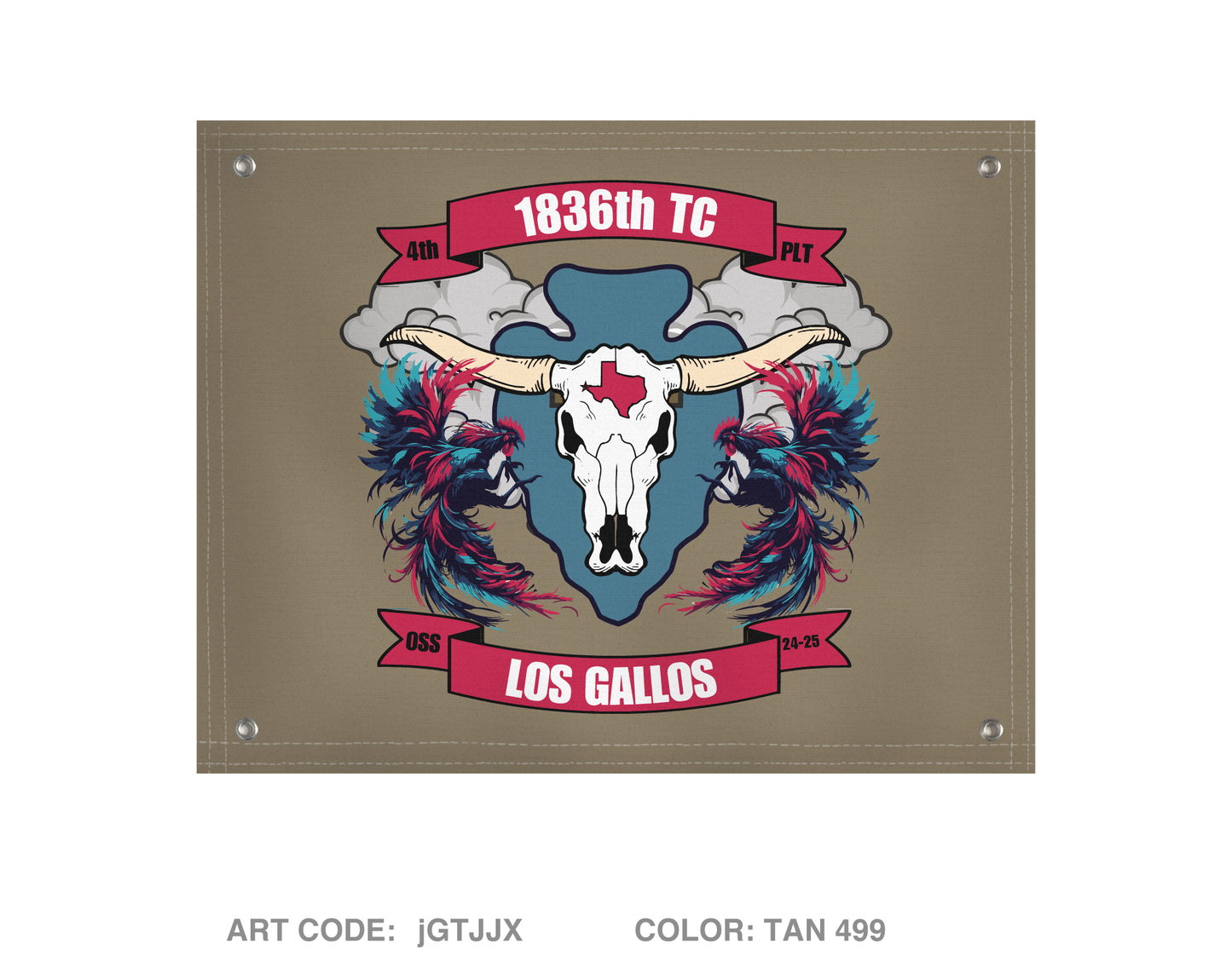 4th Plt 1836th Combat HET Co Banner Flag - jGTJJX