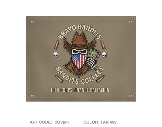 Bravo Company, 18th Corps Finance Battalion Fundraising Collection Banner Flag - xQVjan