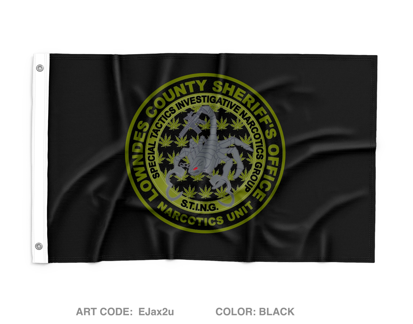 LOWNDES COUNTY NARCOTICS STING UNIT Wall Flag - EJAX2U