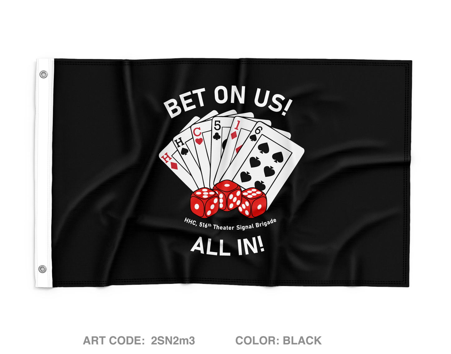 HHC, 516th Theater Signal Brigade Wall Flag - 2SN2m3