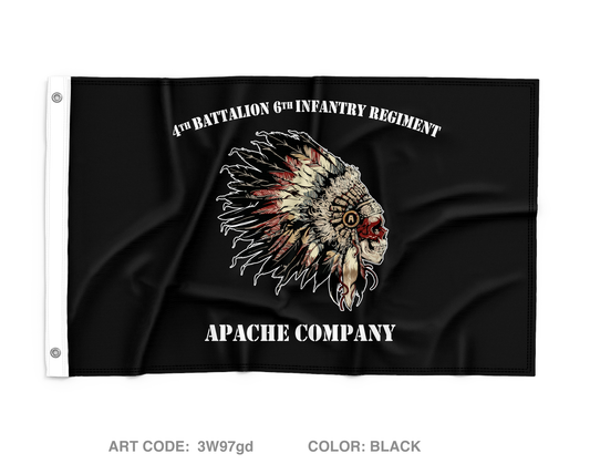 Apache Company 4th Battalion 6th Infantry Regiment Wall Flag - 3W97gd