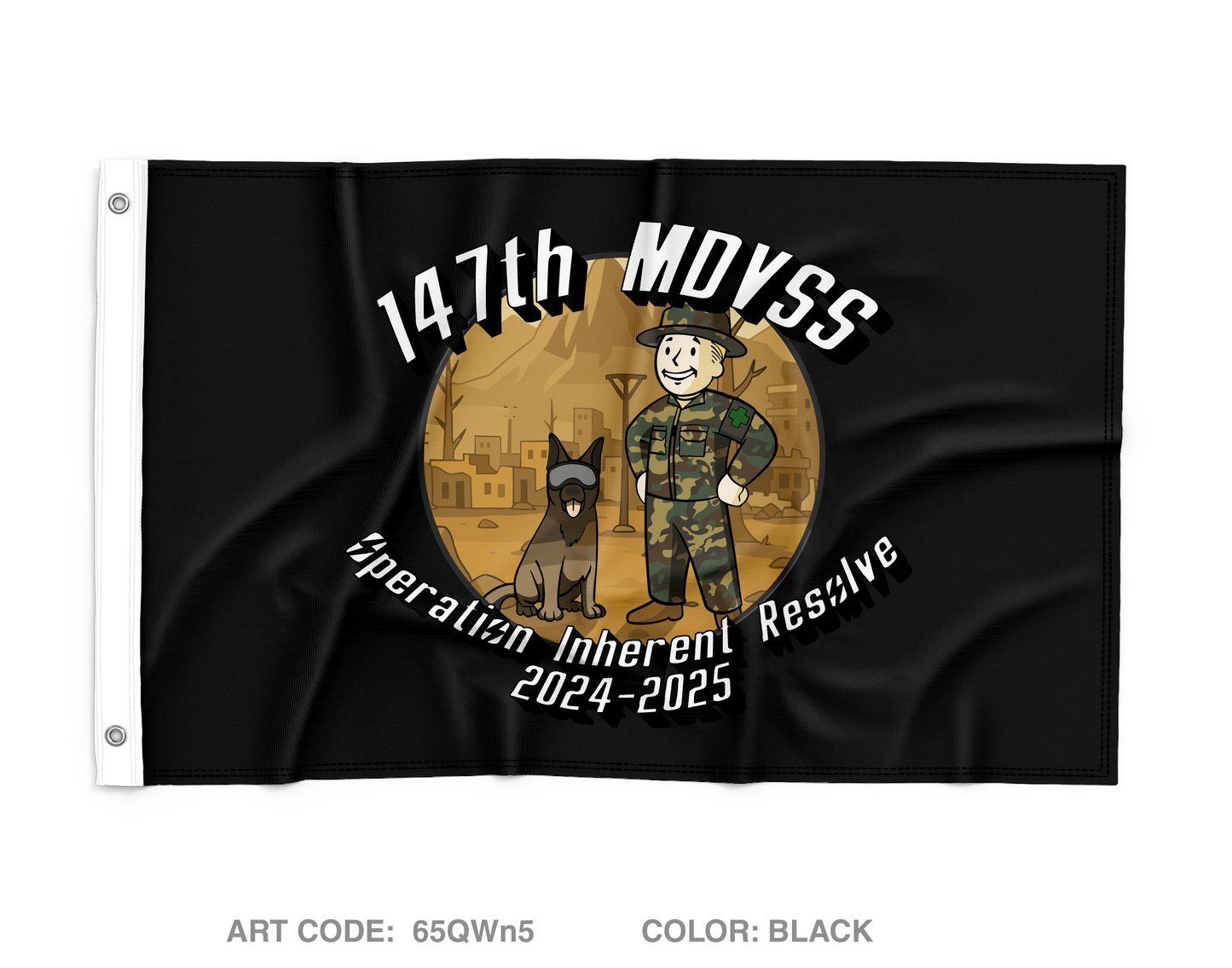147th MDVSS CJTF-OIR Wall Flag - 65QWn5
