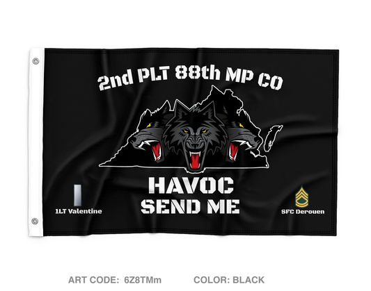 2nd PLT/ 88th MP CO Wall Flag - 6Z8TMm