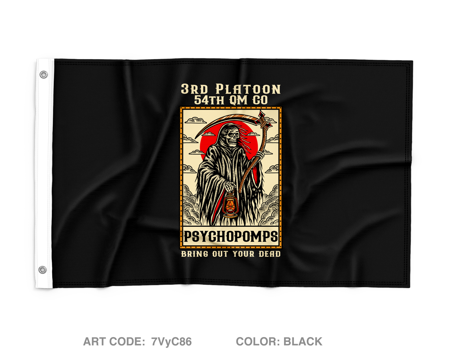 3RD PLT, 54TH QM CO Wall Flag - 7VyC86