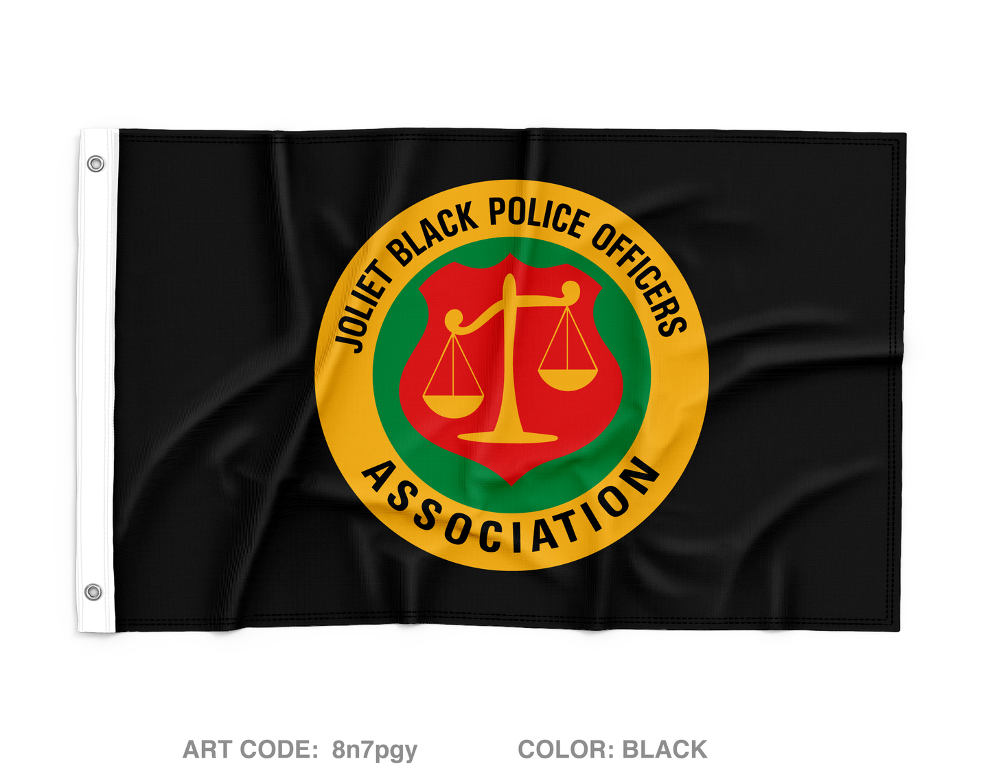 Joliet Black Police Officers Association Wall Flag - 8n7pgy