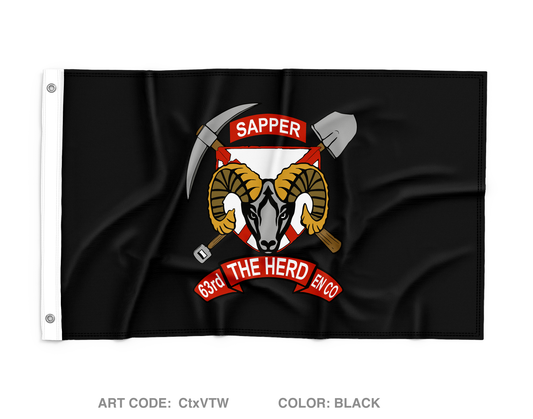 63D Combat Engineer Company - Infantry Wall Flag - CtxVTW