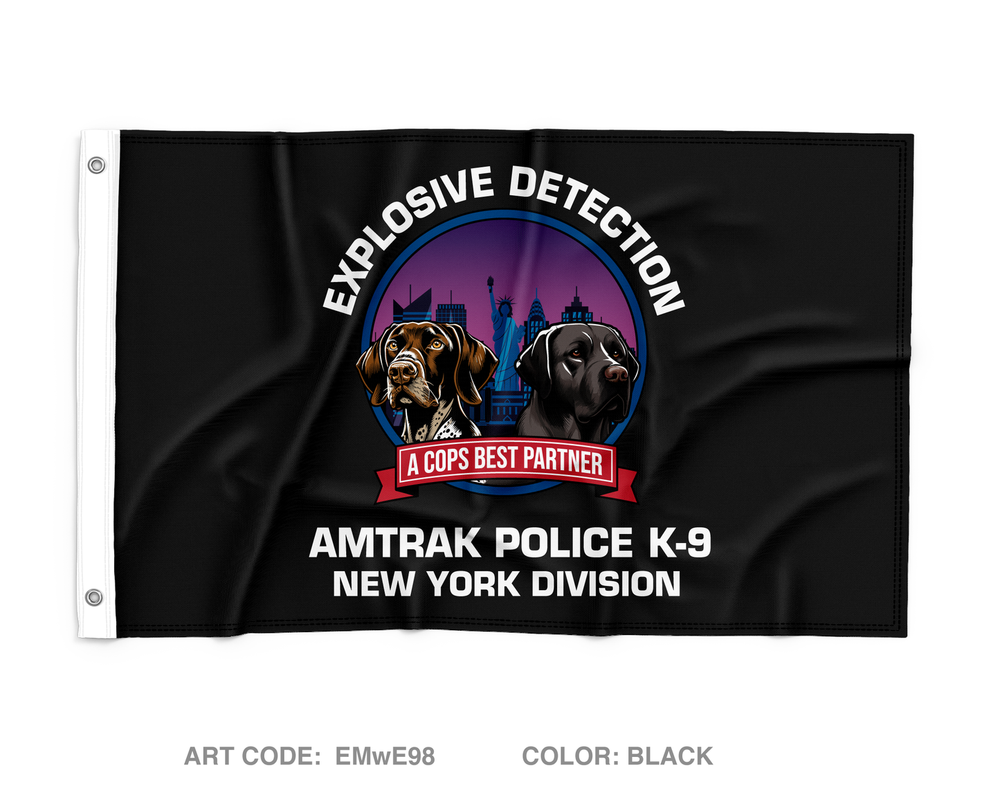 Amtrak police K-9 unit Wall Flag - EMwE98