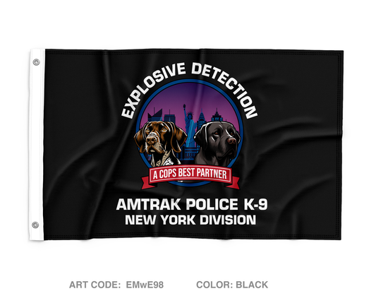 Amtrak police K-9 unit Wall Flag - EMwE98