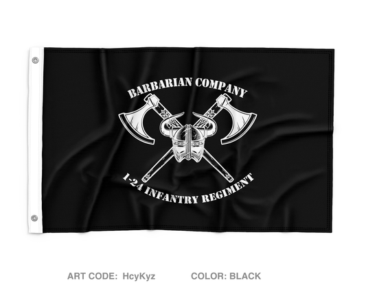 Barbarian Company, 1-24 IN Wall Flag - HcyKyz