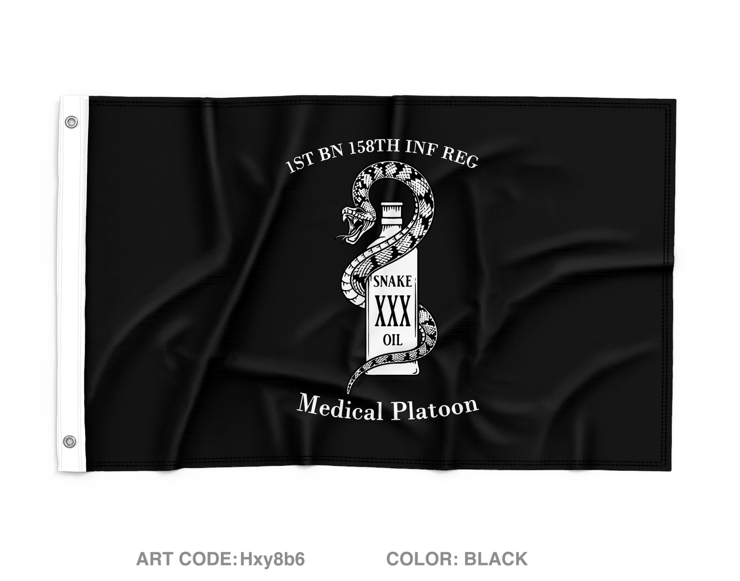 Medical Platoon, HHC, 1st BN, 158th INF REG Wall Flag - Hxy8b6