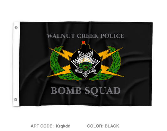 Walnut Creek Police Bomb Squad Wall Flag - Krqkdd