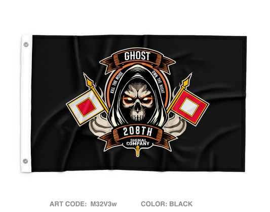 208th Signal Company Wall Flag - M32V3w