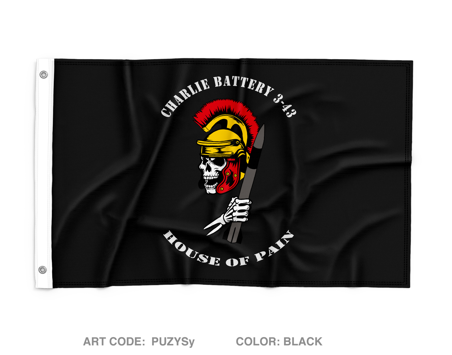CHARLIE BATTERY 3-43 ADA Fundraising Collection Wall Flag - PUZYSy