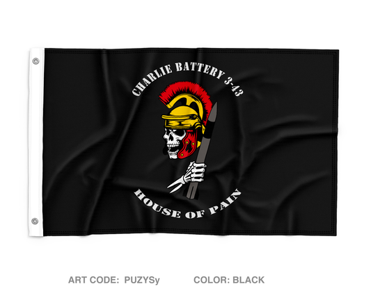CHARLIE BATTERY 3-43 ADA Fundraising Collection Wall Flag - PUZYSy