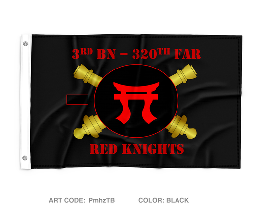 3-320th Field Artillery Battalion "Red Knight Rakkasans" Fundraising Collection Wall Flag - PmhzTB