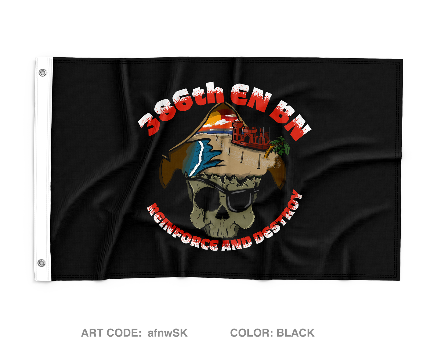 386 Engineer Battalion Wall Flag - afnwSK