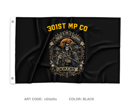 301st MP CO / 3rd PLATOON JOKERS Wall Flag - cGUzDu
