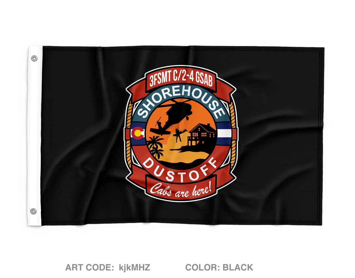 3FSMT “Shorehouse Dustoff”, C/2-4 GSAB Wall Flag - kjkMHZ