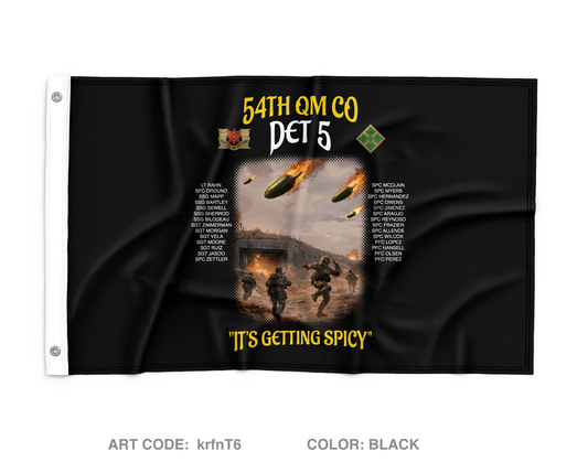 54th QM CO DET 5 Wall Flag - krfnT6