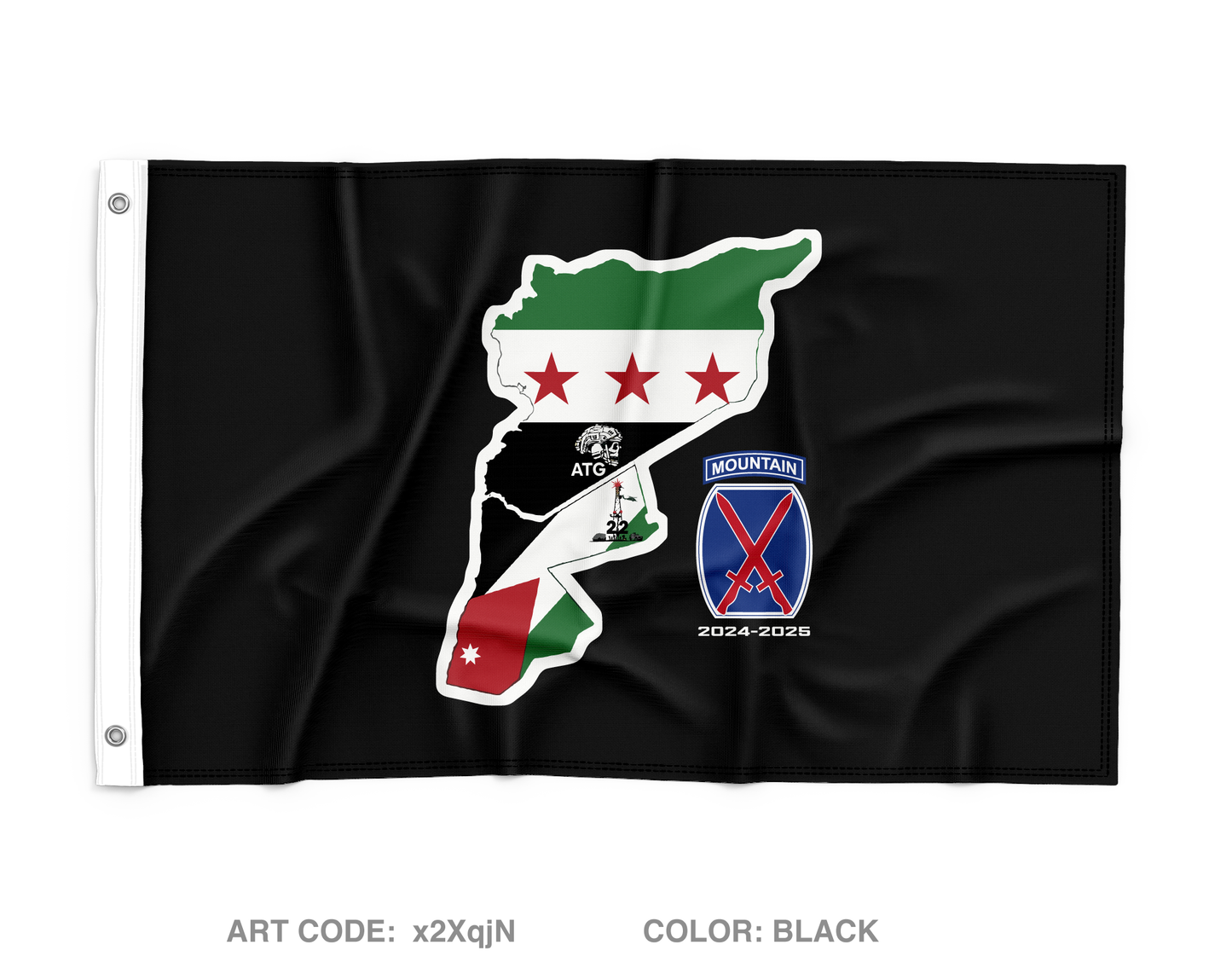 Distro platoon, 1-32 IN BN, 10 MTN DIV Wall Flag - x2XqjN